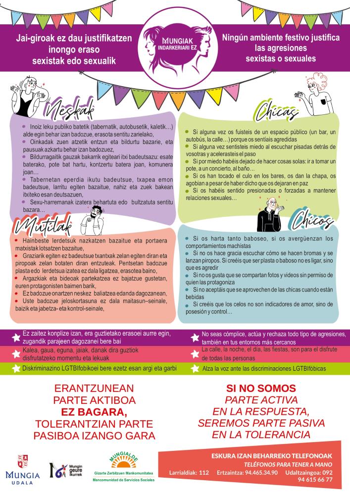 Imagen Mungia actualiza su protocolo y forma al tejido asociativo festivo contra la violencia machista para fiestas de San Pedro