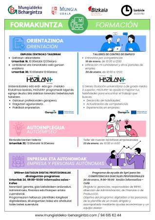 Imagen Formación en Mungialdeko Behargintza: orientación, autoempleo y empresas y personas autónomas